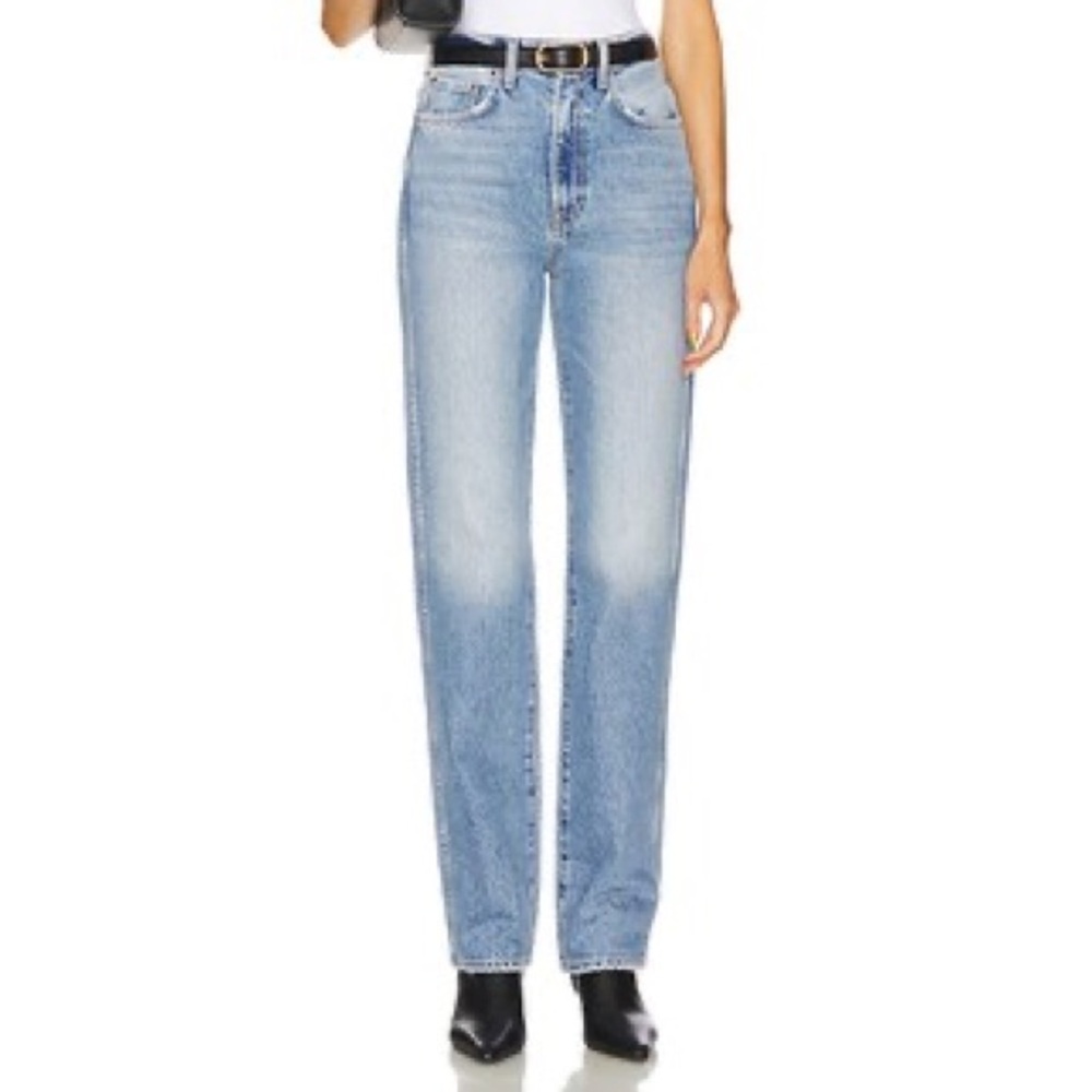 NWT GRLFRND‎ The Sara Super High Rise Slim Straight Jeans Astoria Light Wash 27